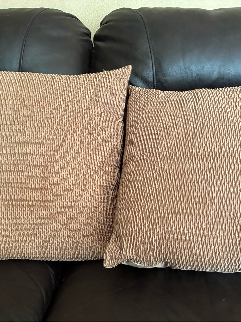 Tan  Textured Woven Accent Pillows - Pair